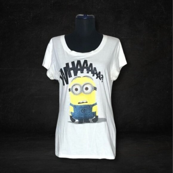 Despicable Me Minion Graphic T Shirt White Yellow Junior XL - Picture 1 of 8